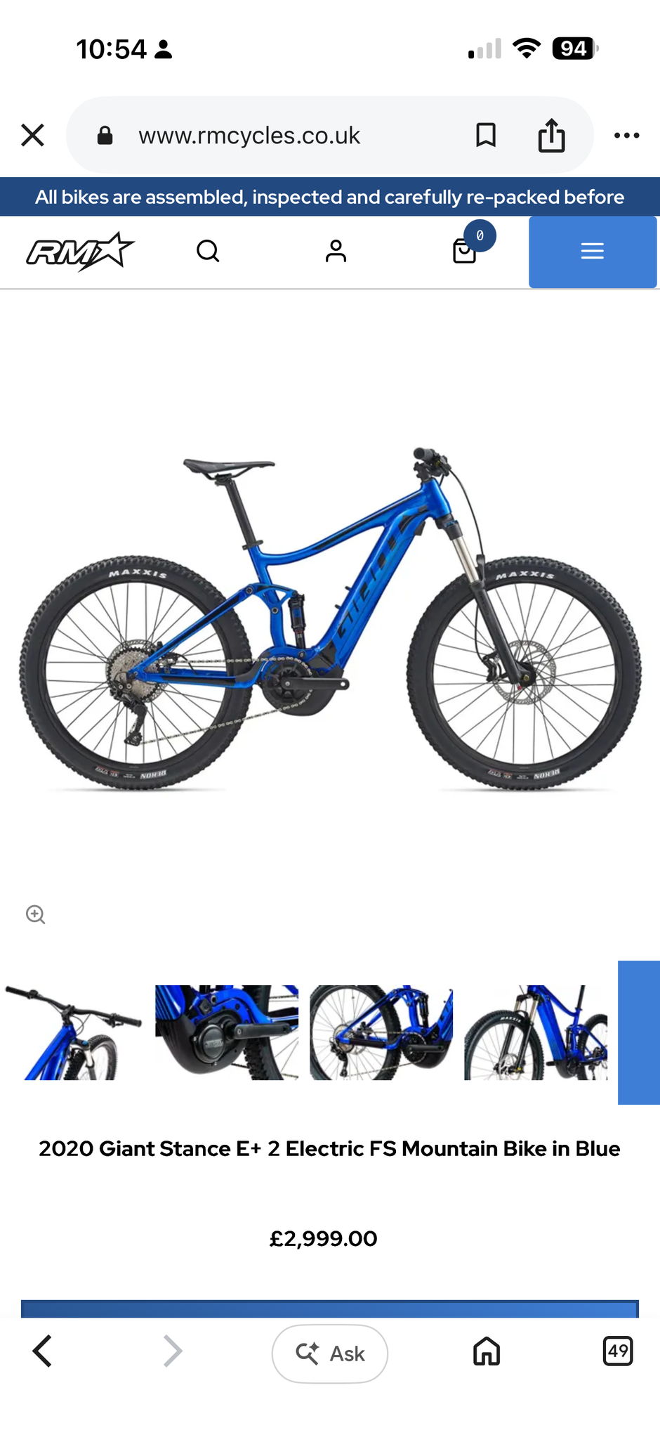 Giant Stance E+2 Large Blue