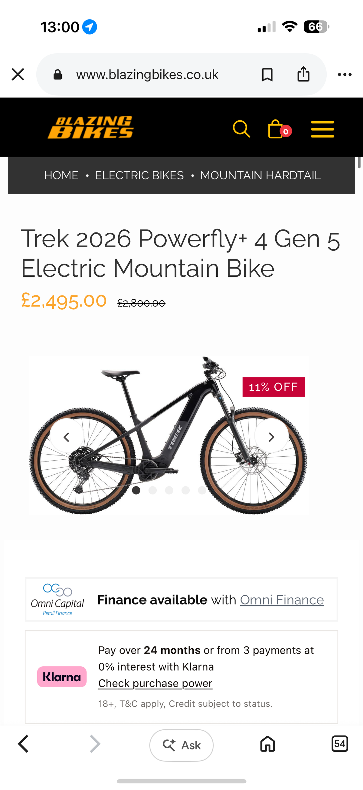Trek Powerfly 4 2026 Medium 14 miles!