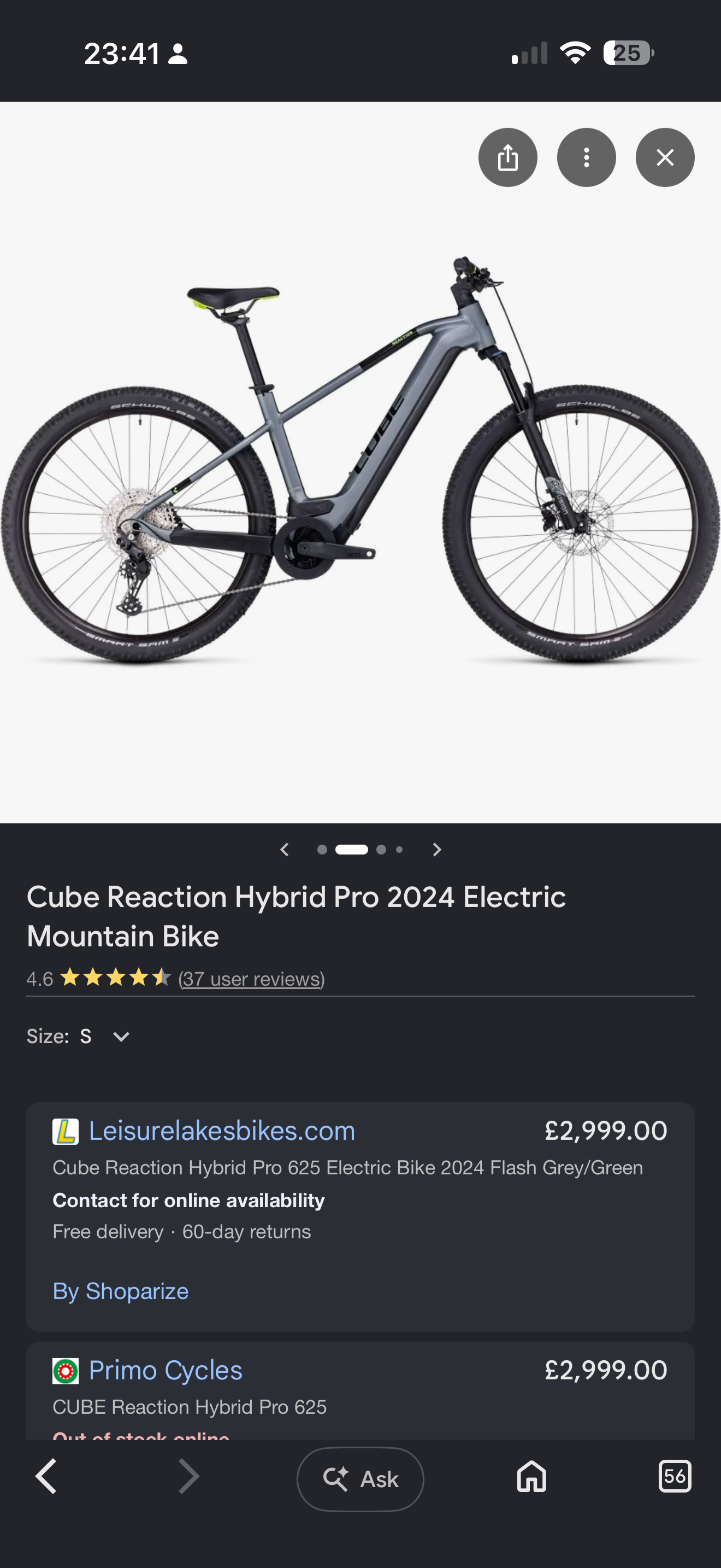 Cube Reaction Pro 2023 XXL 270 miles