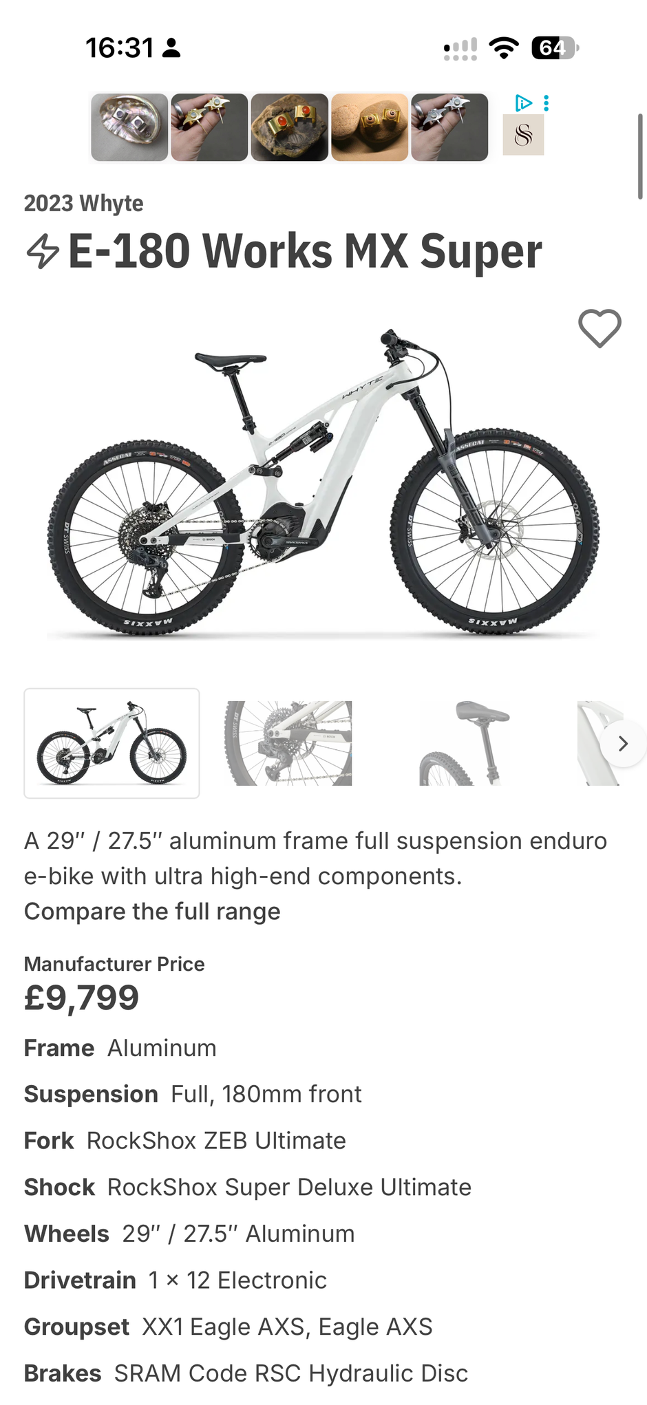 Whyte E-180 Works 2023 Large 200 miles