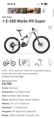 Whyte E-180 Works 2023 Large 200 miles