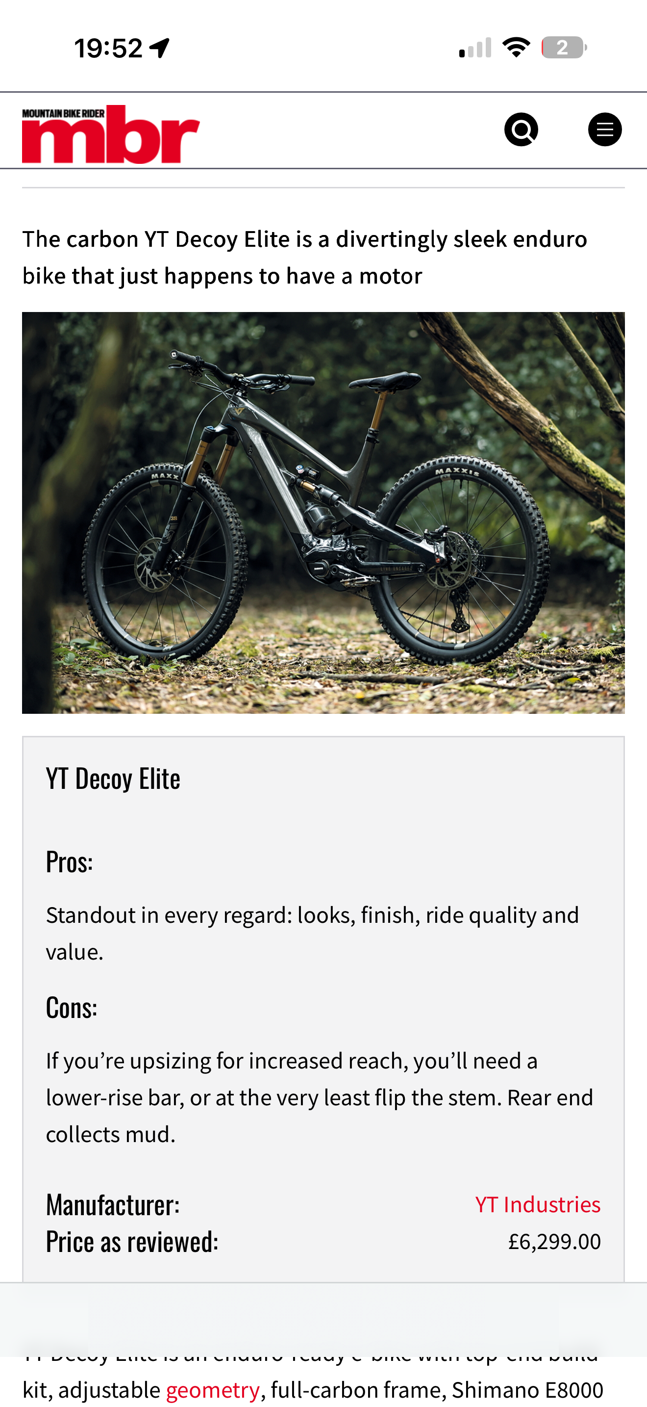 YT Decoy Elite Medium Electric mountain bike 400 miles
