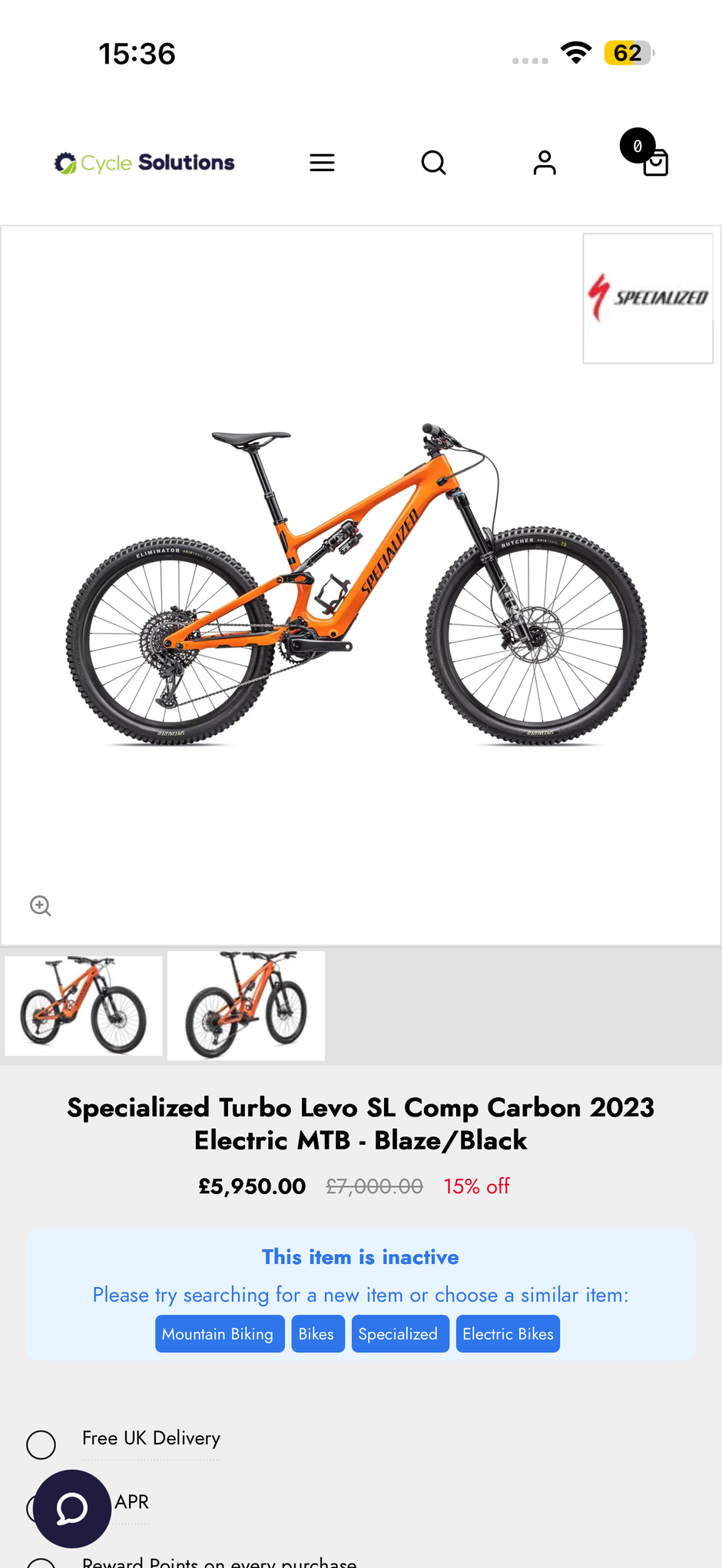 Specialized turbo levo SL comp carbon 2023 S3 medium 0 miles