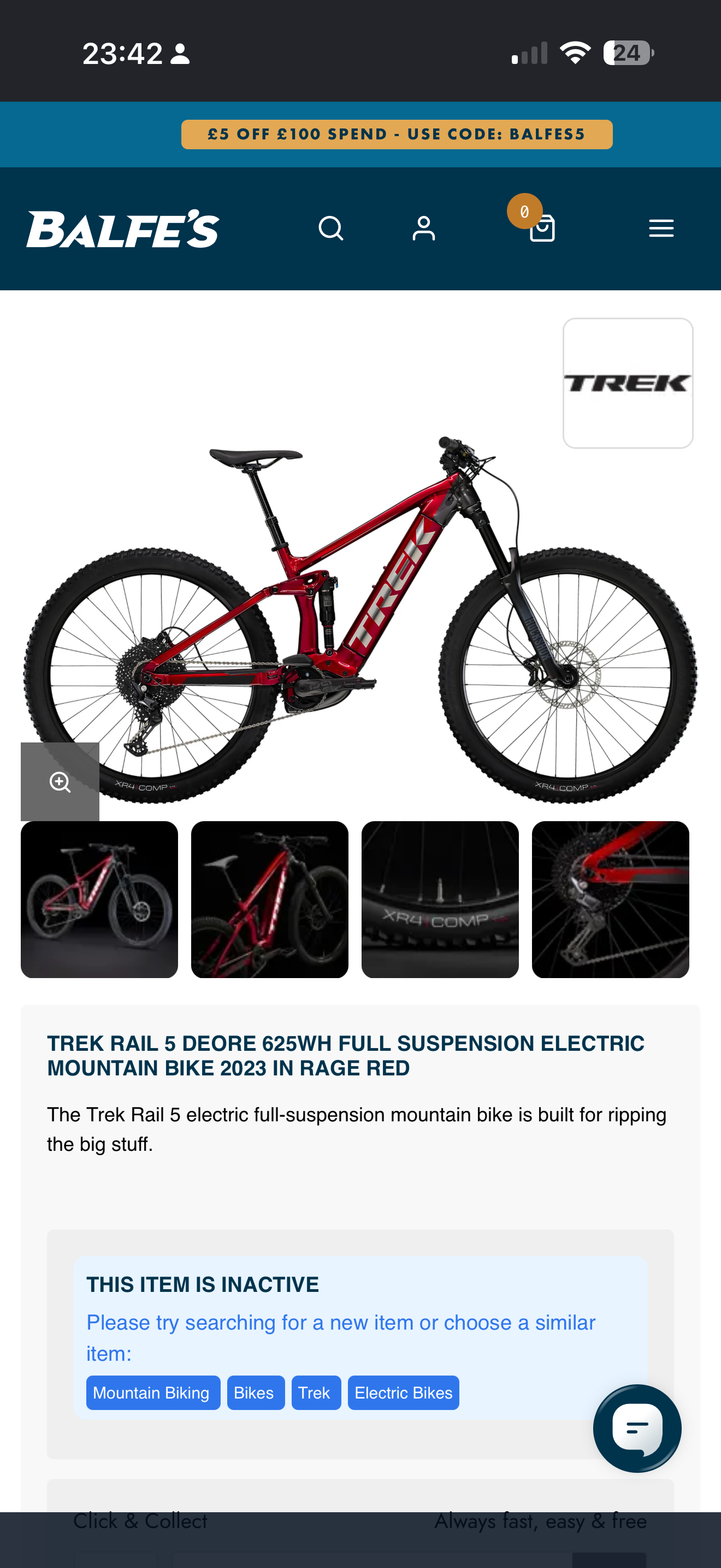 Trek Rail 5 625wh 2023 MEDIUM