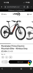 Mondraker Prime 29 Medium Electric Mountain Bike 300 Miles