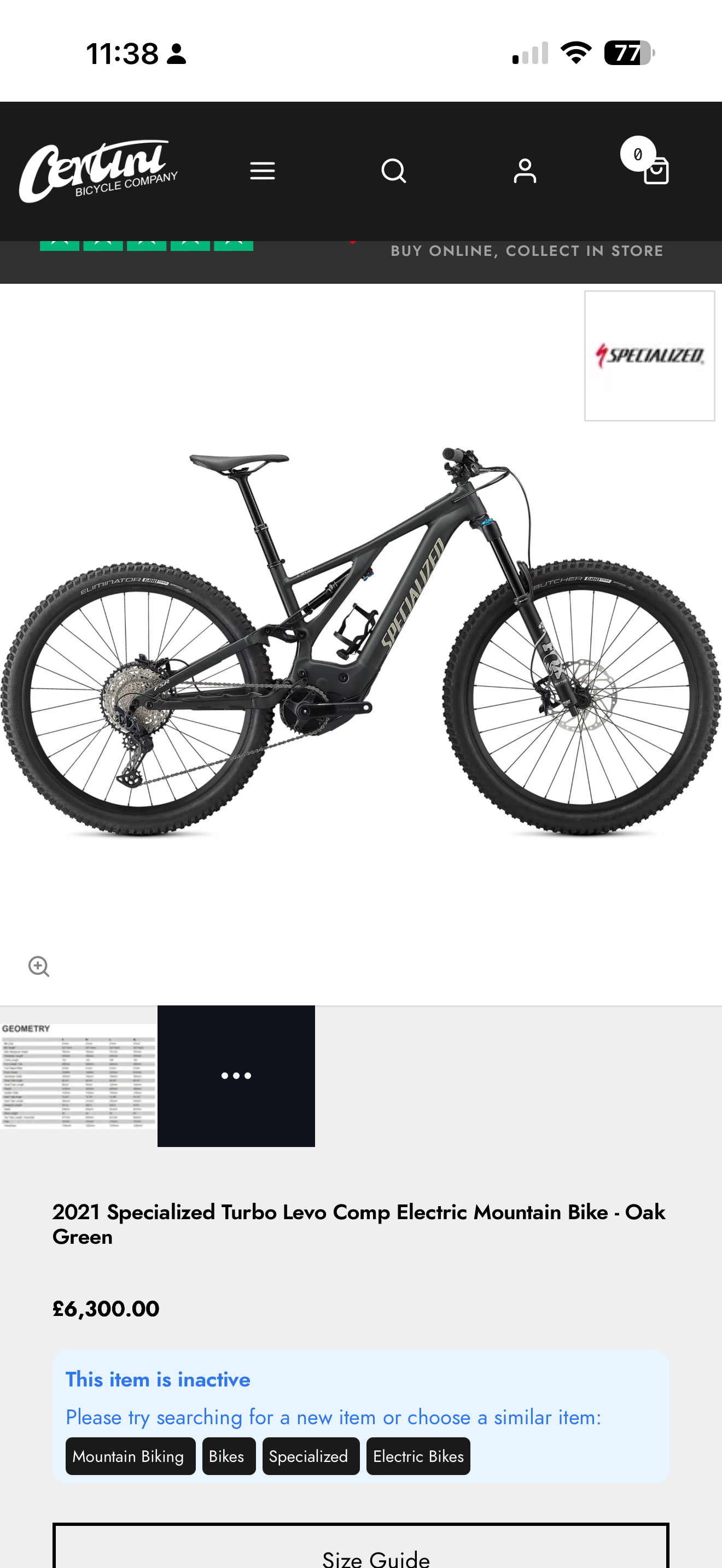 Specialized Turbo Levo Comp 700wh Electric Mountain Bike Large