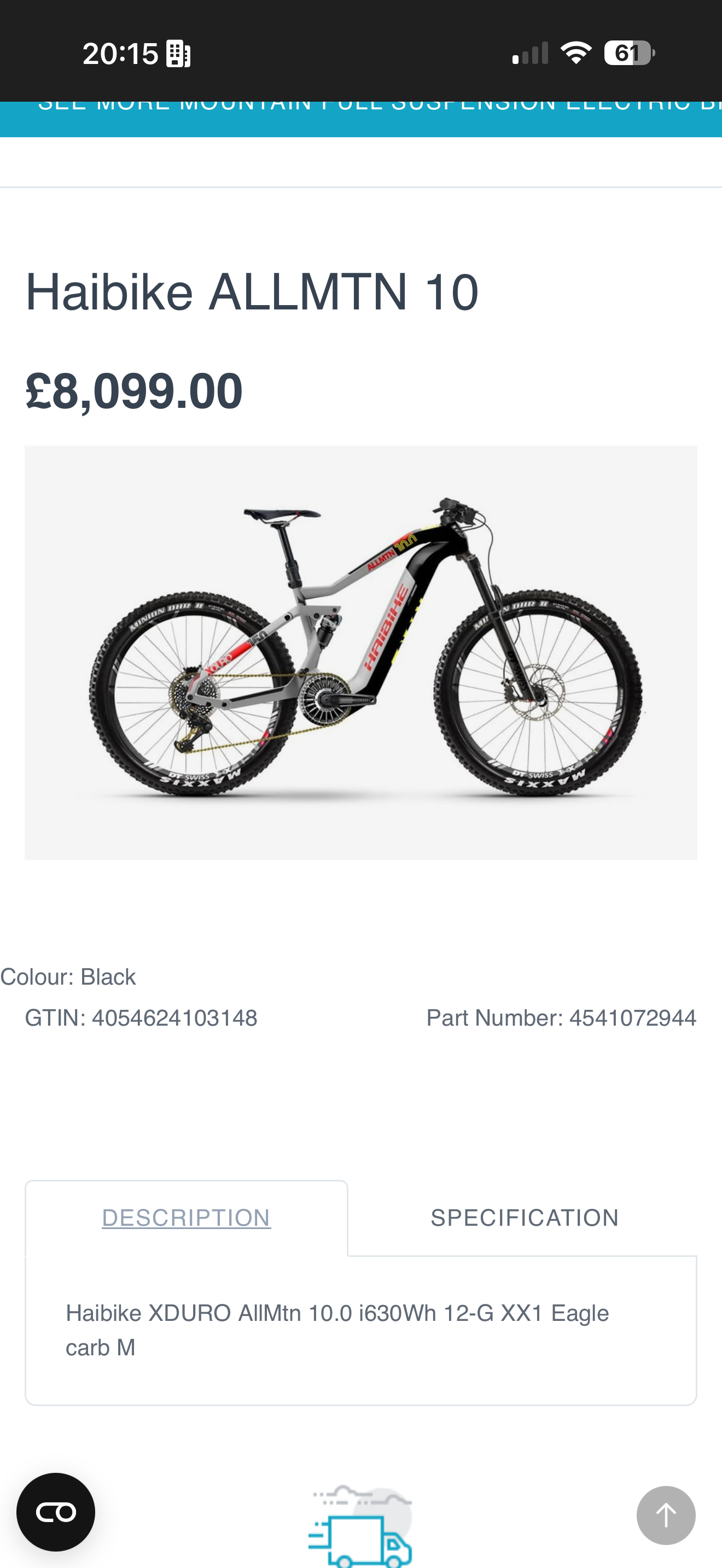 Haibike Xduro Allmtn 10.0 Flyon 120 miles small