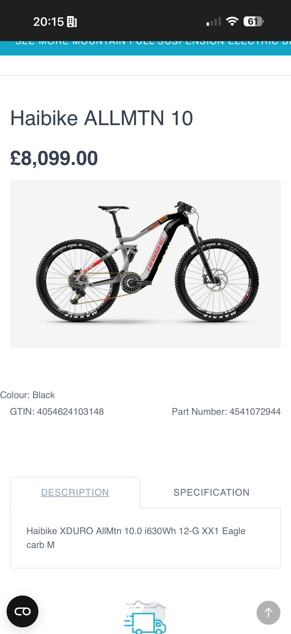 Haibike Xduro Allmtn 10.0 Flyon 120 miles small